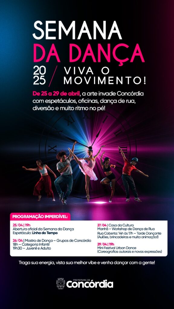 Semana da Dança 2025 convida a comunidade para viver o movimento em Concórdia