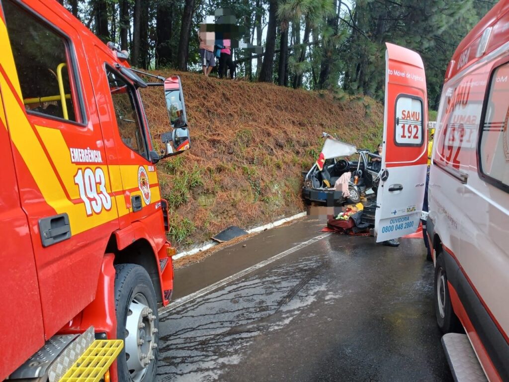 Acidente na BR-282 em Joaçaba Mobiliza Bombeiros e SAMU na Manhã desta Quarta