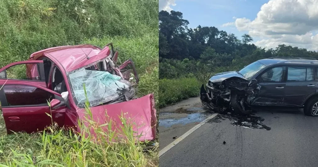 Bandido em fuga bate em veículo de família após roubo de carros de luxo em SC