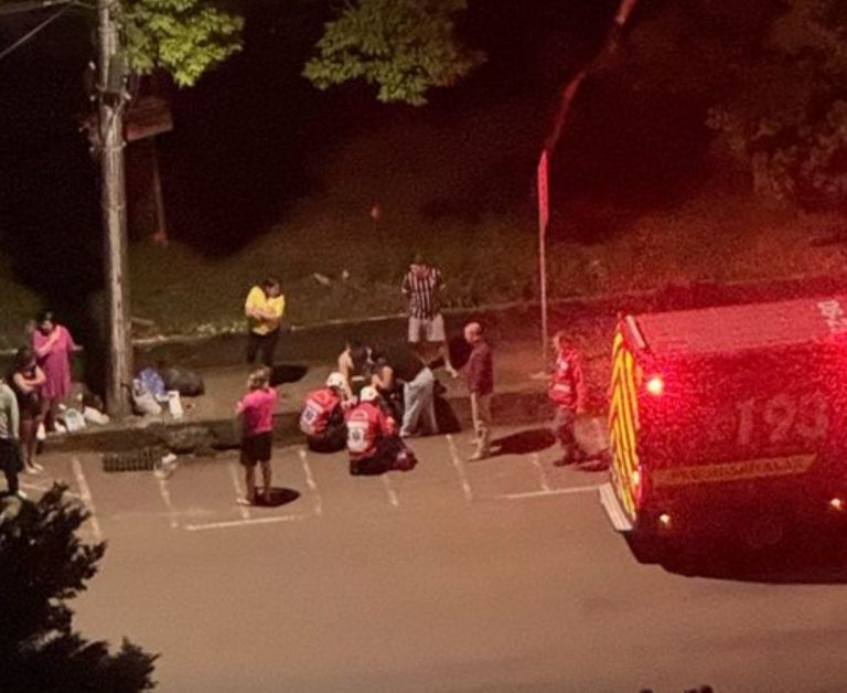 Motociclista sofre queda em Concórdia e é socorrido pelos Bombeiros Voluntários