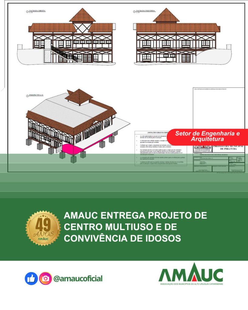 AMAUC entrega projeto para construção de centro multiuso em Piratuba