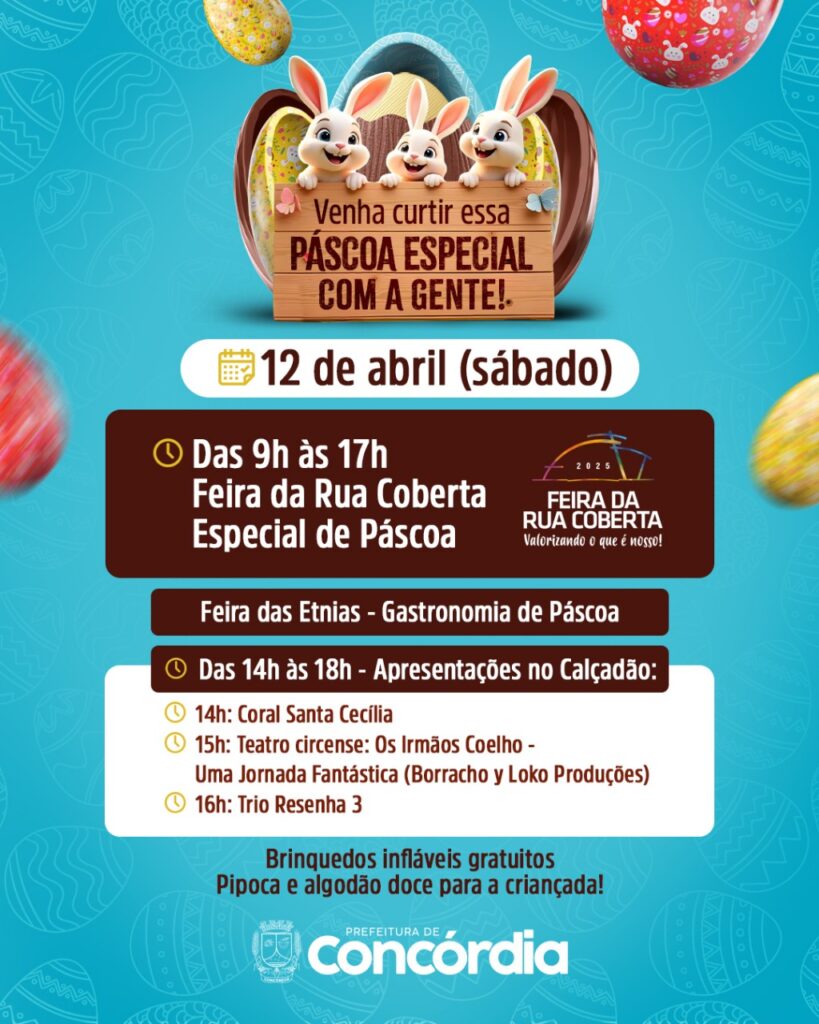 Programação da Páscoa Concórdia terá mais atrações no sábado