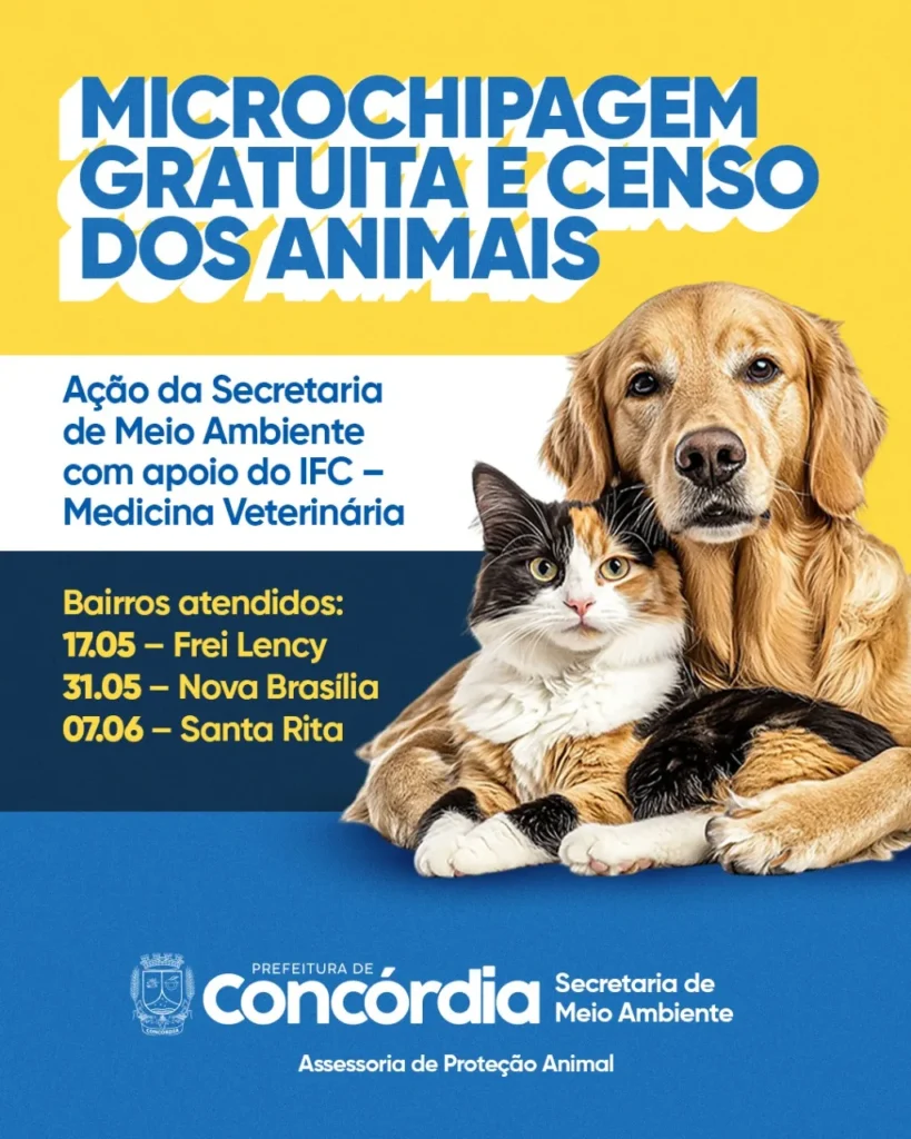 Prefeitura fará a microchipagem de animais de estimação