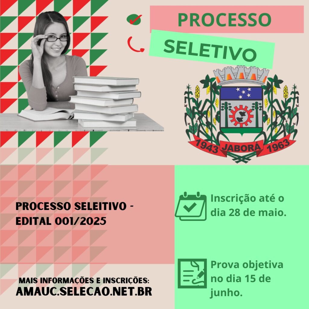 AMAUC abre inscrições para Processo Seletivo na Prefeitura de Jaborá