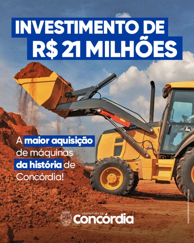 Prefeitura de Concórdia anuncia investimento de R$ 21 milhões em equipamente agrícolas