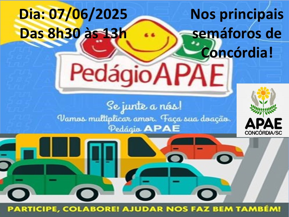 Pedágio Solidário da APAE acontece neste sábado em Concórdia