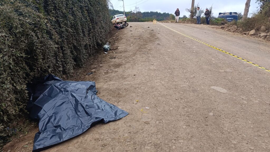 Motociclista morre em grave colisão na comunidade de Canhada Funda, em Concórdia