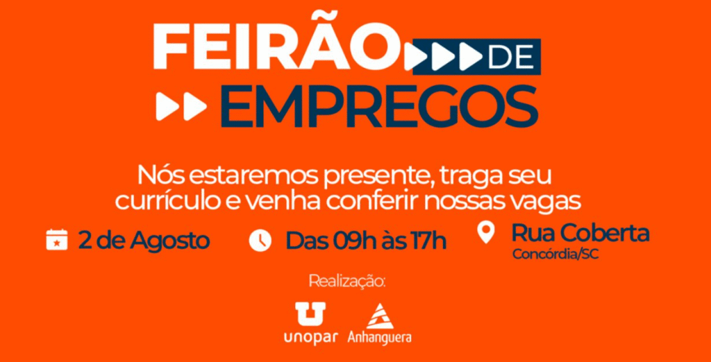 CDL Concórdia é apoiadora do Feirão de Empregos que oferece mais de mil vagas na cidade