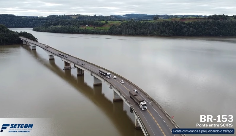 SETCOM solicita melhorias de segurança na ponte sobre o Rio Uruguai na BR-153 entre SC e RS