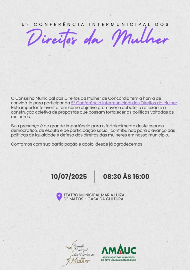 Concórdia sedia 5ª Conferência Intermunicipal dos Direitos da Mulher