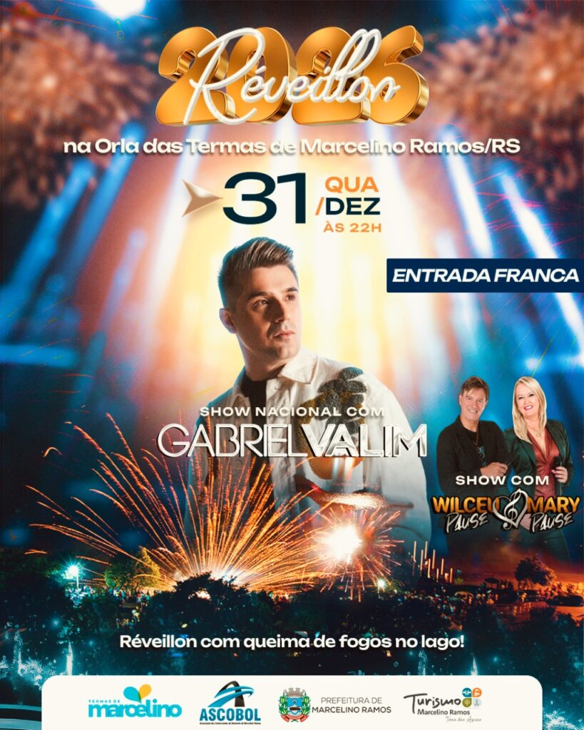 Marcelino Ramos anuncia programação para o Réveillon com show nacional de Gabriel Valim