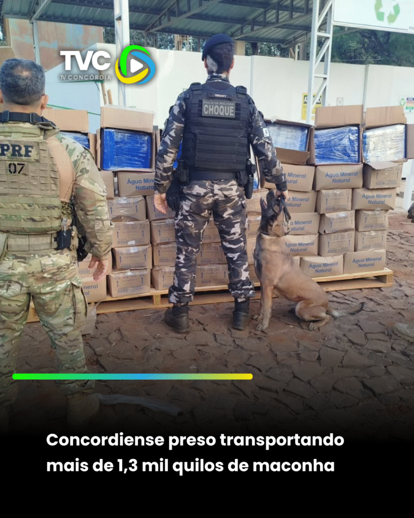 Exclusivo: Concordiense e flagrado com 1,3 mil quilos de maconha em carga de água no Paraná