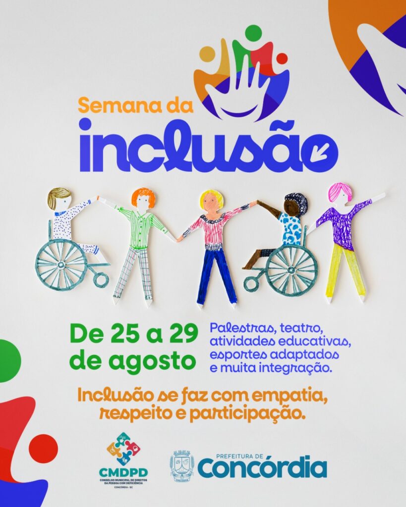 Semana da Inclusão acontece de 25 a 29 de agosto