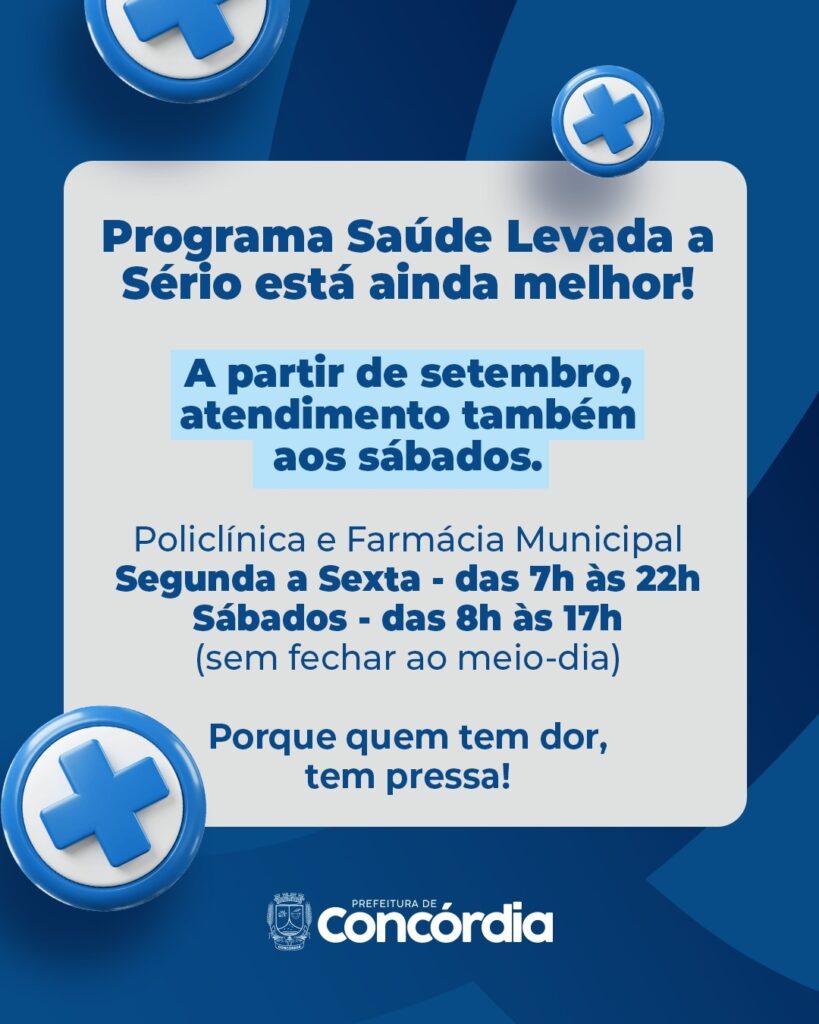 Programa Saúde Levada a Sério terá atendimento também aos sábados