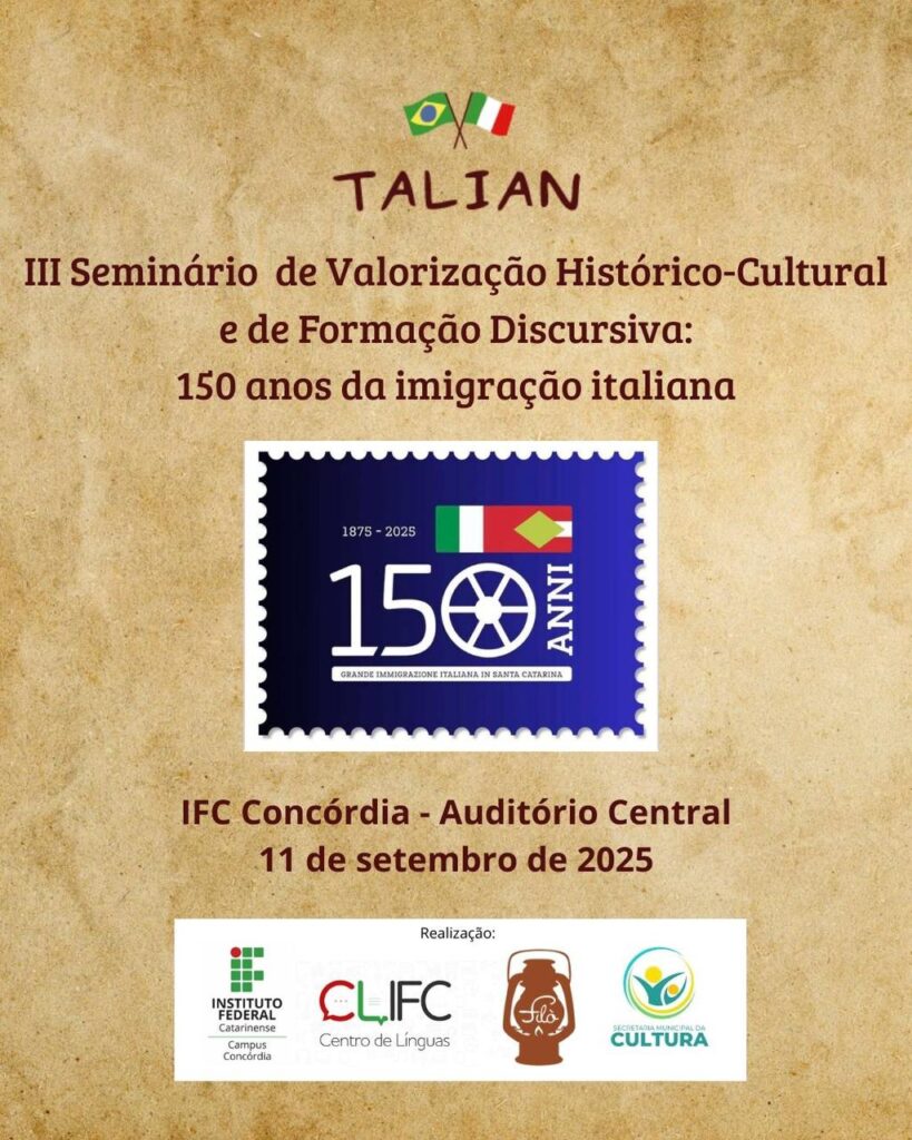 150 anos da imigração italiana: Seminário em Concórdia celebra legado cultural e histórico