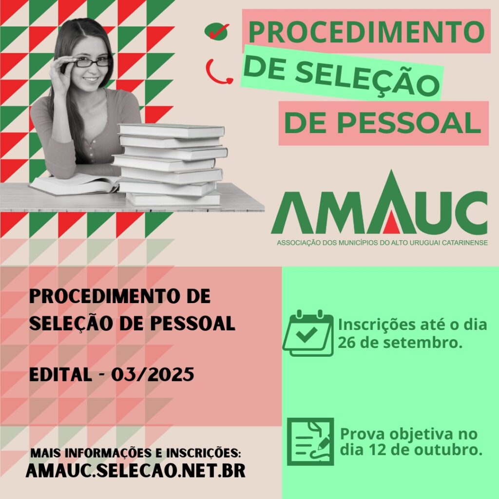 Amauc anuncia Procedimento de Seleção de Pessoal para Recepcionista e Assistente Social