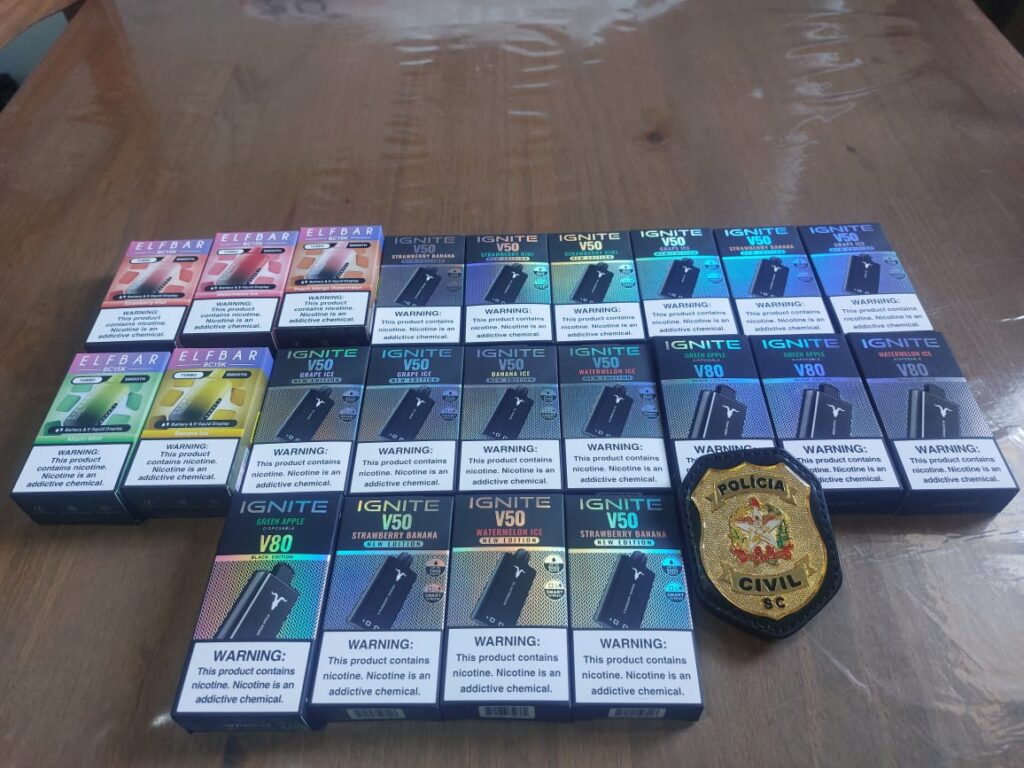 Polícia Civil prende em flagrante comerciante por vender cigarros eletrônicos em Pinhalzinho
