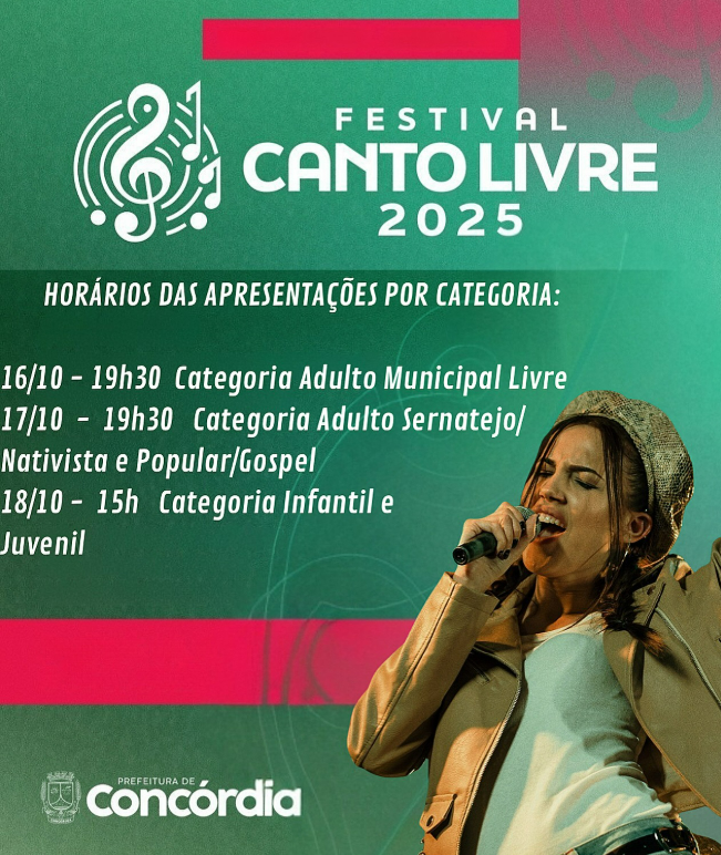 Festival Canto Livre 2025 valoriza talentos musicais de Concórdia