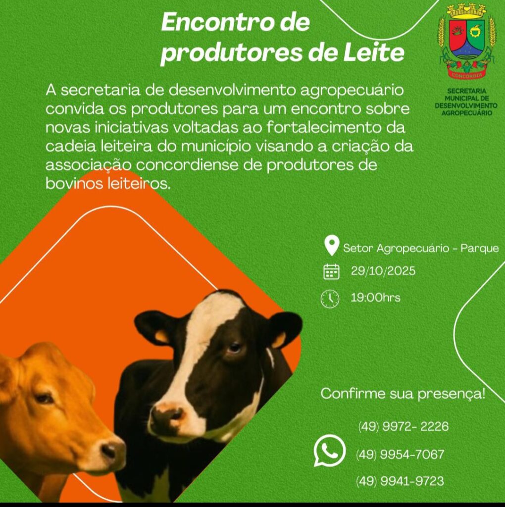 Concórdia promove encontro para fortalecer a cadeia leiteira local