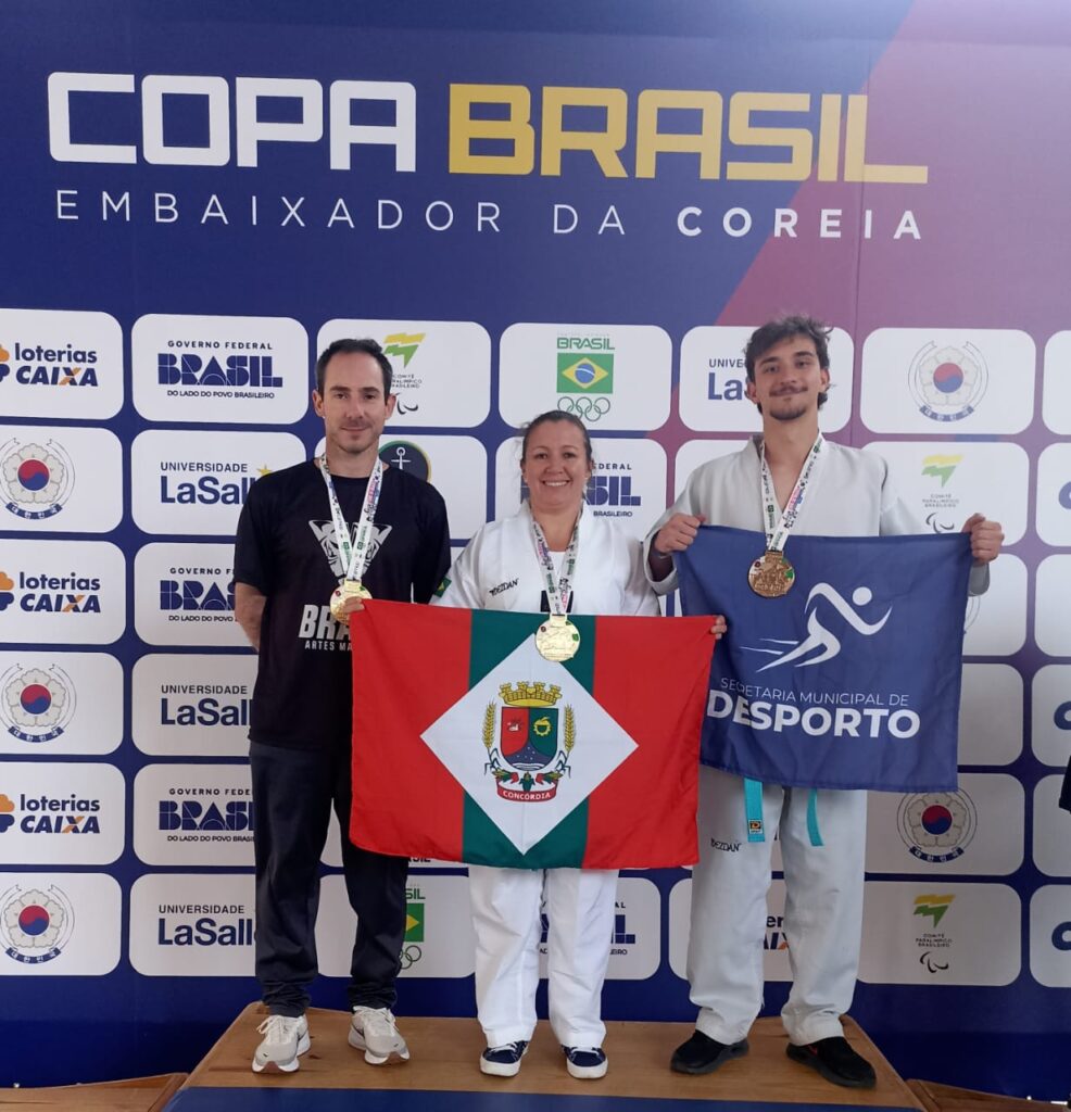 Equipe concordiense fatura três medalhas e celebra desempenho histórico no Taekwondo