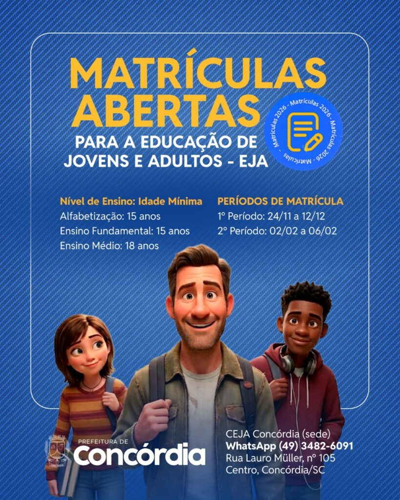 EJA abre matrículas para quem deseja retomar os estudos