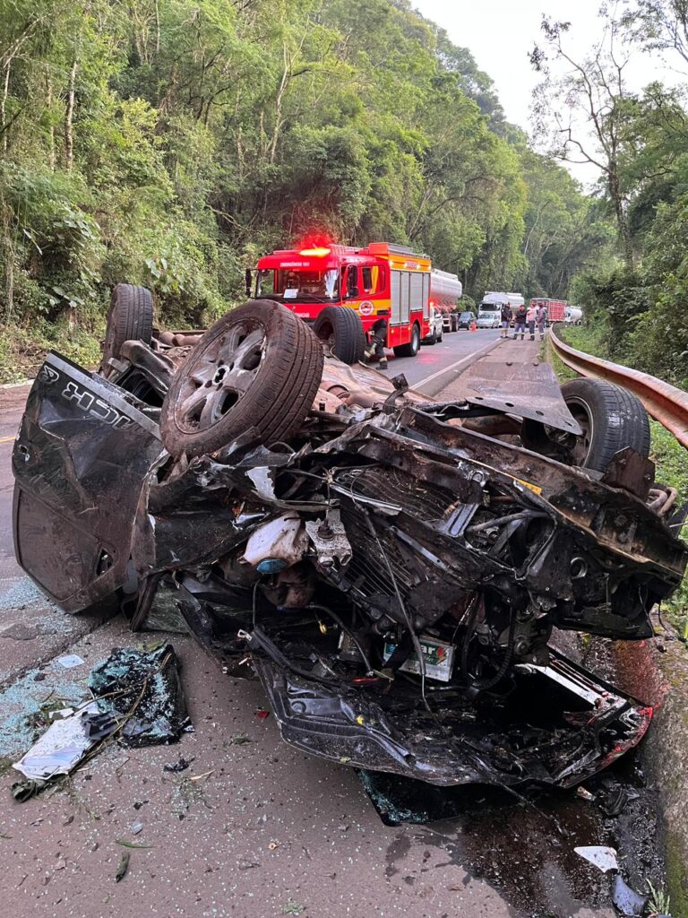 Mulher morre após se envolver em grave acidente entre Joaçaba e Lacerdópolis