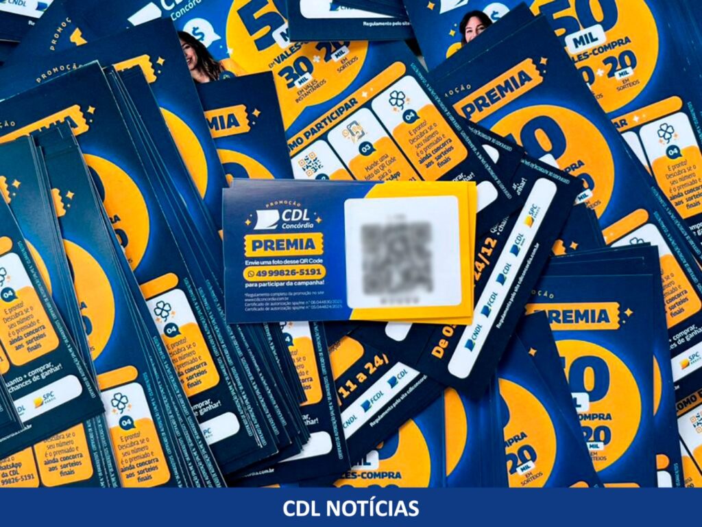 CDL Concórdia Premia movimenta o comércio local com vales-compras instantâneos e sorteios
