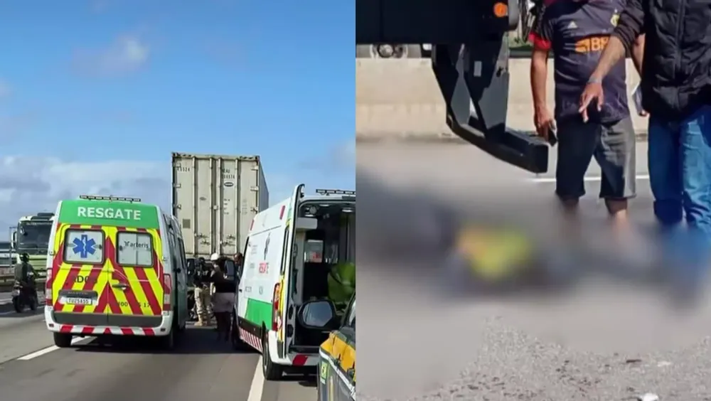 Caminhão de Ipumirim se envolve em acidente com morte na BR-101 em Itajaí