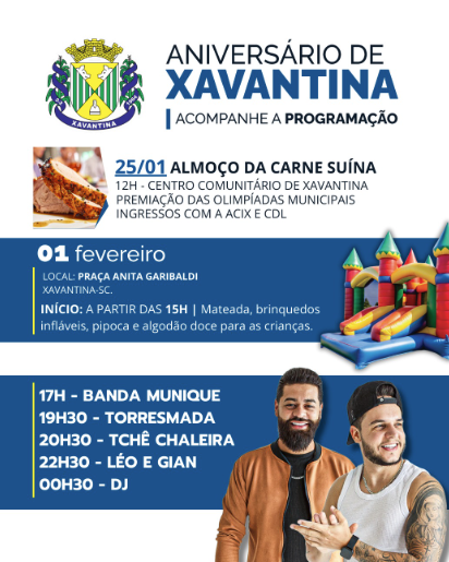 Xavantina celebra aniversário com programação repleta de shows e gastronomia