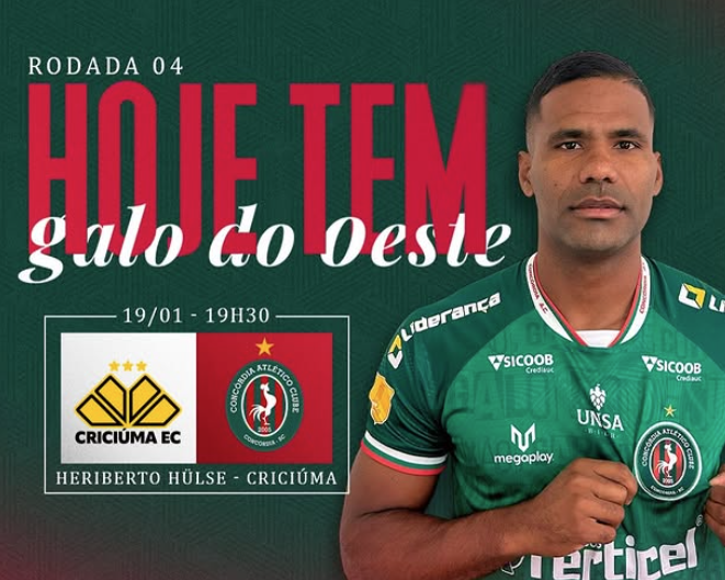 Concórdia enfrenta o Criciúma fora de casa em busca de pontos valiosos no Estadual
