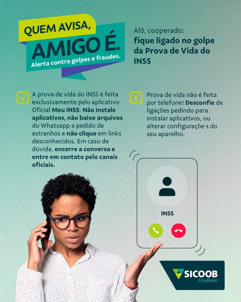 Sicoob Crediauc alerta para golpes digitais com falsas “provas de vida”
