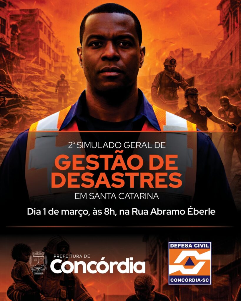 Defesa Civil de Concórdia participa de simulado geral de desastres neste domingo