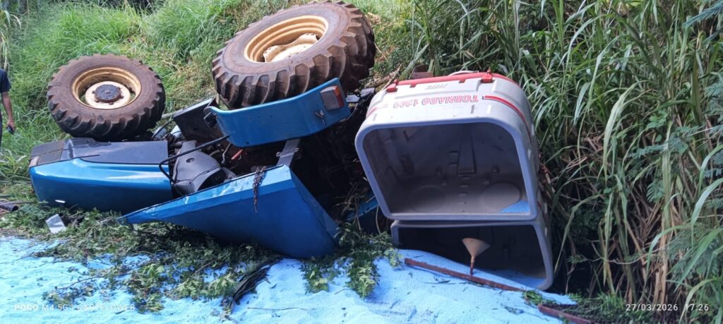Operador de trator ferido com gravidade após capotamento no interior de Castello Branco