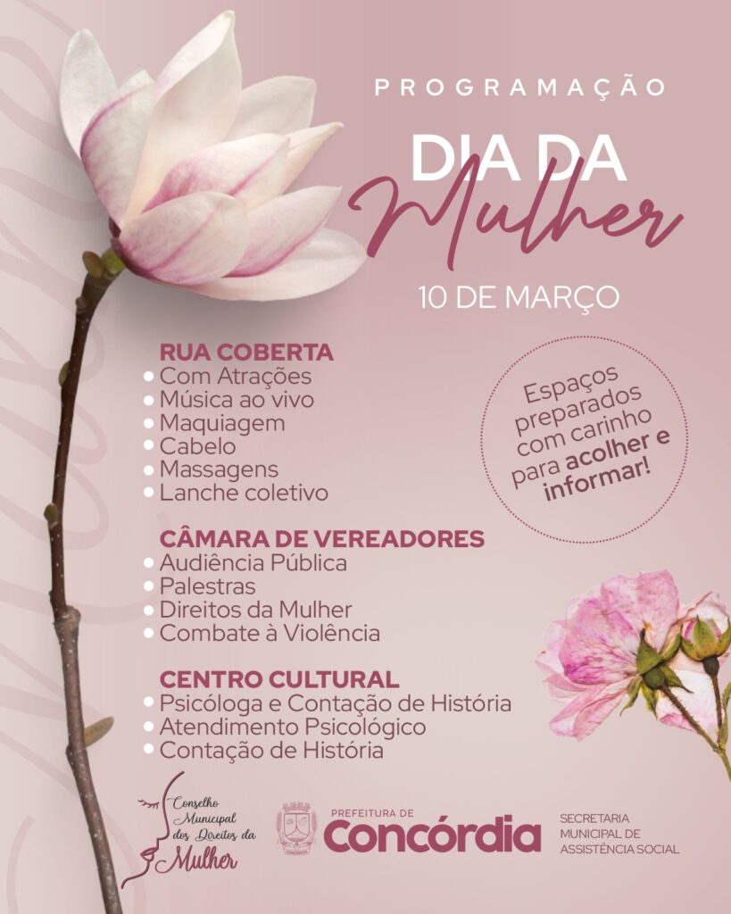 Concórdia promove programação especial em celebração ao Dia Internacional da Mulher