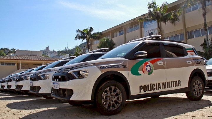 PM recebe 120 novas viaturas em SC; investimento é de R$ 24 milhões