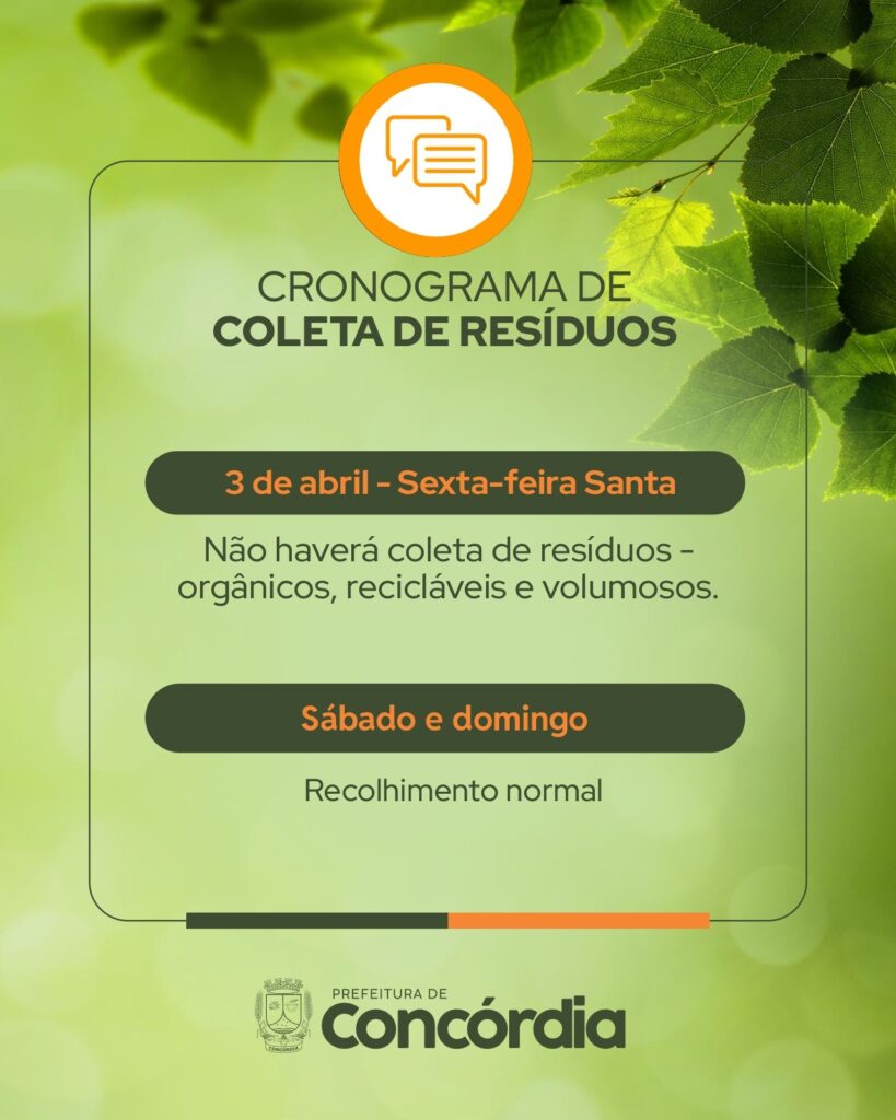 Prefeitura de Concórdia reforça orientações sobre coleta de resíduos e descarte correto