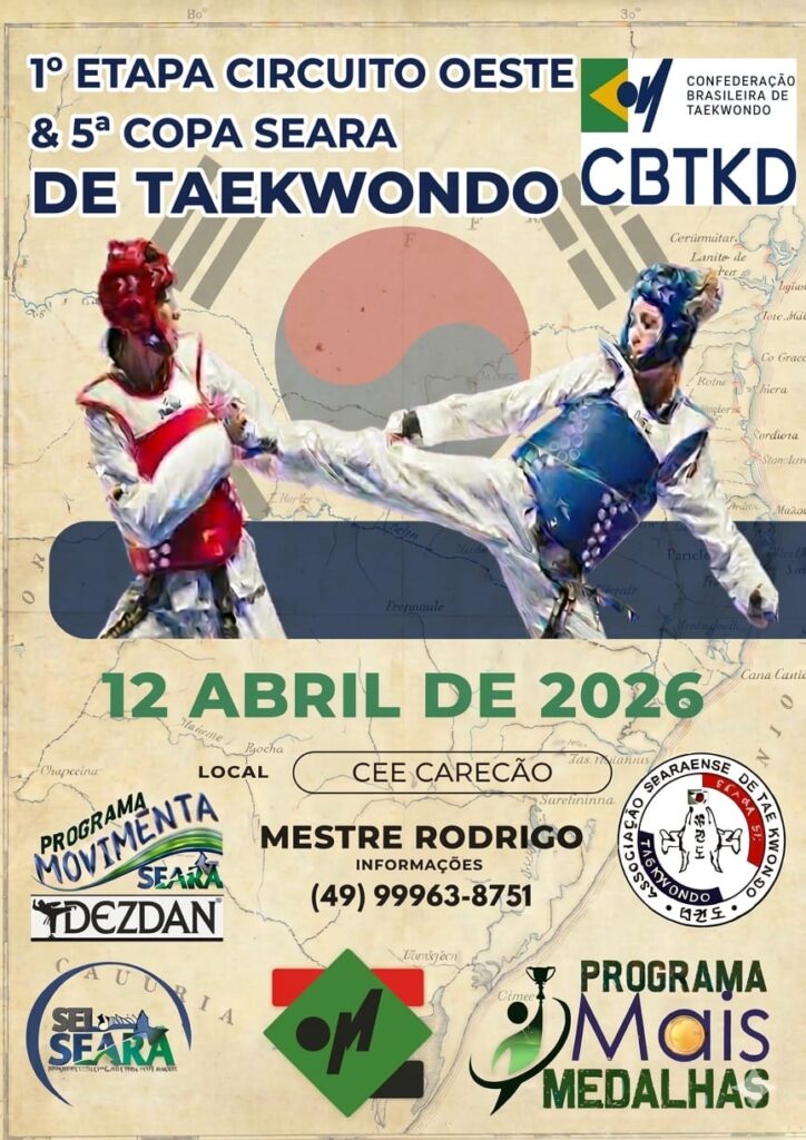 Taekwondo de Concórdia mobiliza 25 atletas para a 1ª etapa do Circuito Oeste em Seara