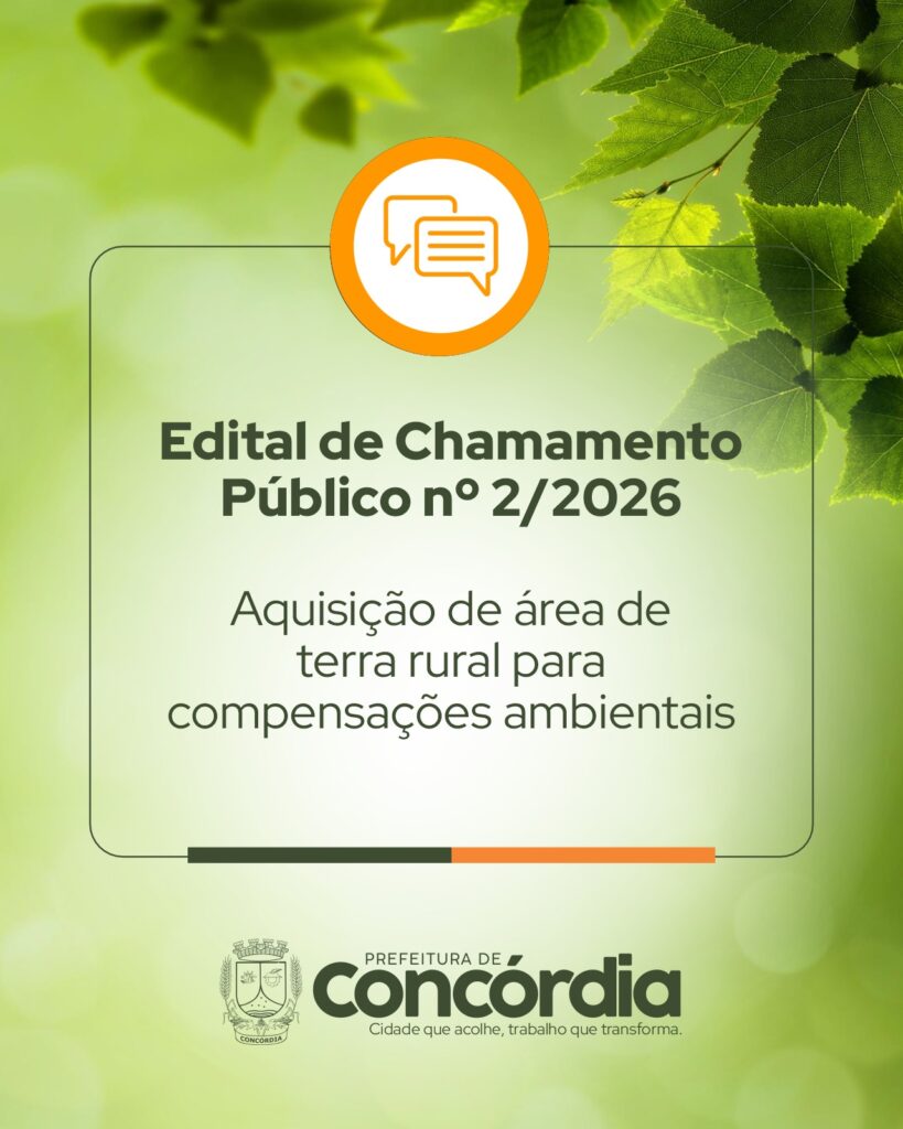 Chamamento Público para aquisição de áreas rurais com finalidade ambiental