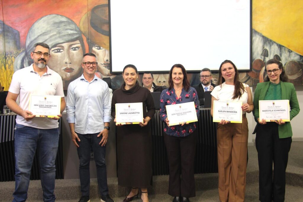 Com proposição de Wagner Bee, Câmara de Concórdia homenageia escolas e professoras por projeto de educação ambiental