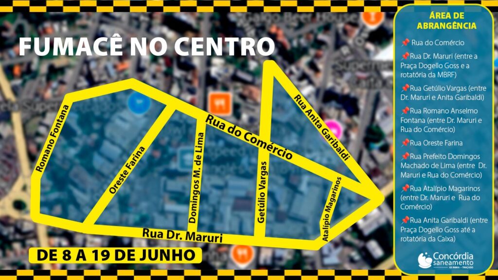 Testes de fumaça começam na segunda-feira para identificar ligações irregulares na rede de esgoto de Concórdia