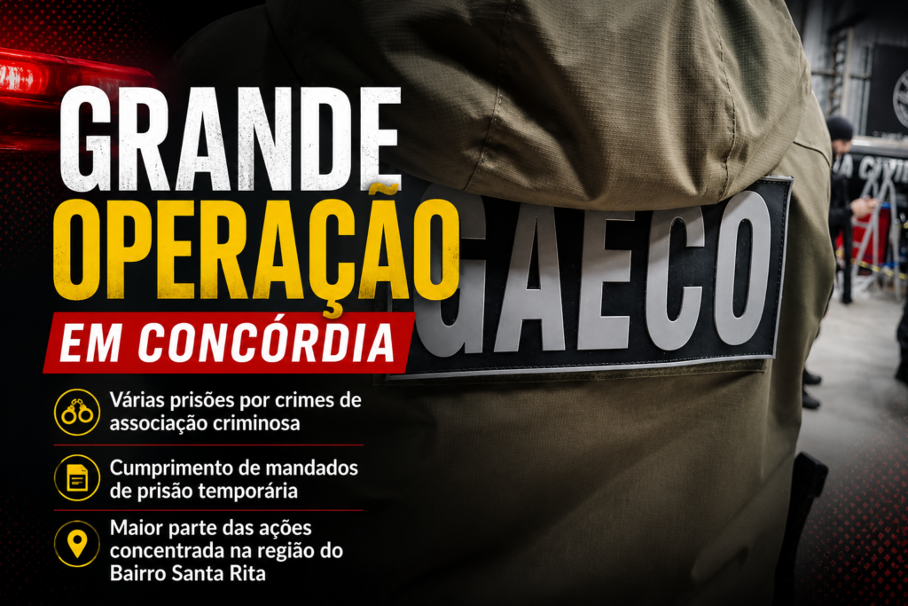 Grande operação em Concórdia prende várias pessoas por organização criminosa