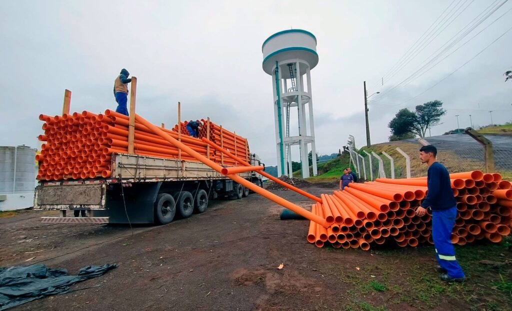 Concórdia Saneamento começa a formar estoque de materiais para expansão da rede coletora de esgoto