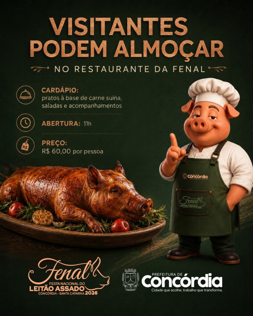 39ª Fenal: Festa Nacional do Leitão Assado acontece neste domingo no Parque de Exposições