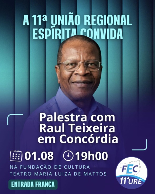 Medium Raul Teixeira palestra em Concórdia neste sábado (1)
