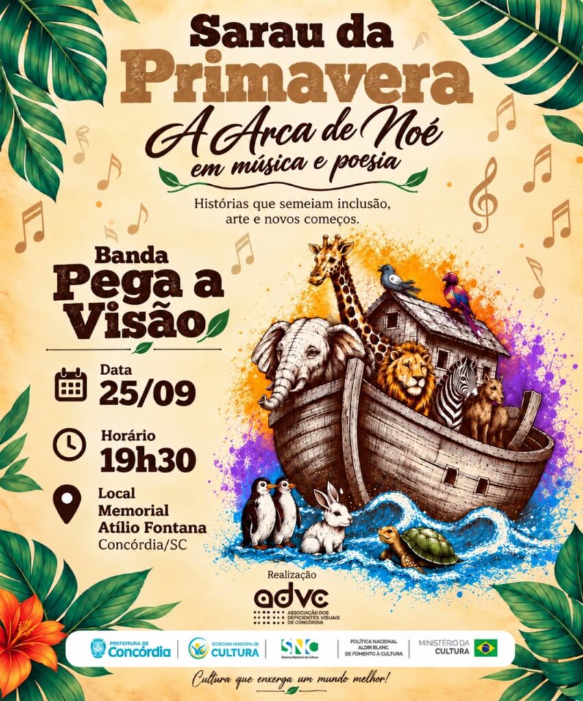 Banda Pega a Visão celebra a arte e a inclusão no “Sarau da Primavera: A Arca de Noé”