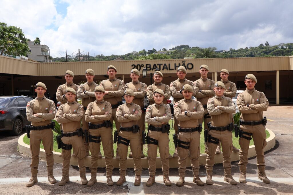 20º BPM recebe reforço de 16 policiais militares temporários para atuação em Concórdia e Seara