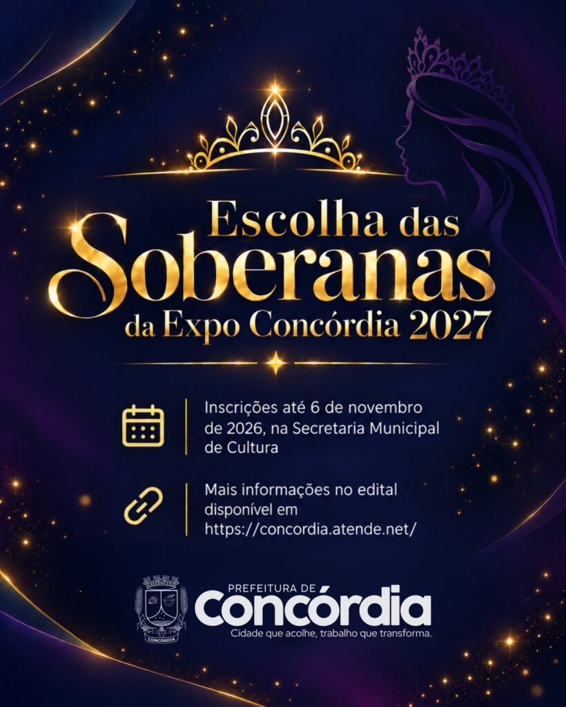Inscrições para Soberanas da Expo Concórdia 2027 seguem até 6 de novembro