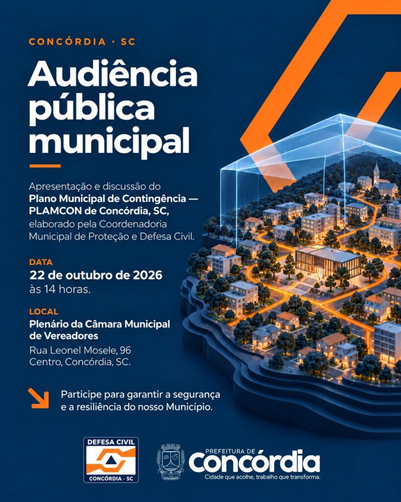 Defesa Civil de Concórdia realiza audiência pública para apresentar o Plano Municipal de Contingência